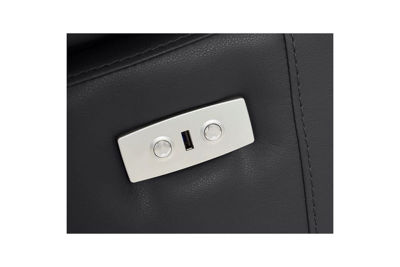 Hjørnesofa 3-seter Rayland Svart, PU, Høyre Elektrisk Recliner - Svart, PU, Høyre Elektrisk Recliner - Møbler - Sofaer - Skinnsofaer