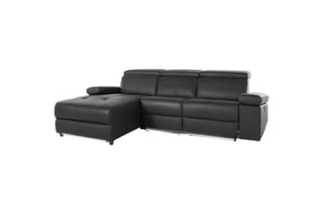 Hjørnesofa 3-seter Rayland Svart, PU, Venstre Elektrisk Recliner