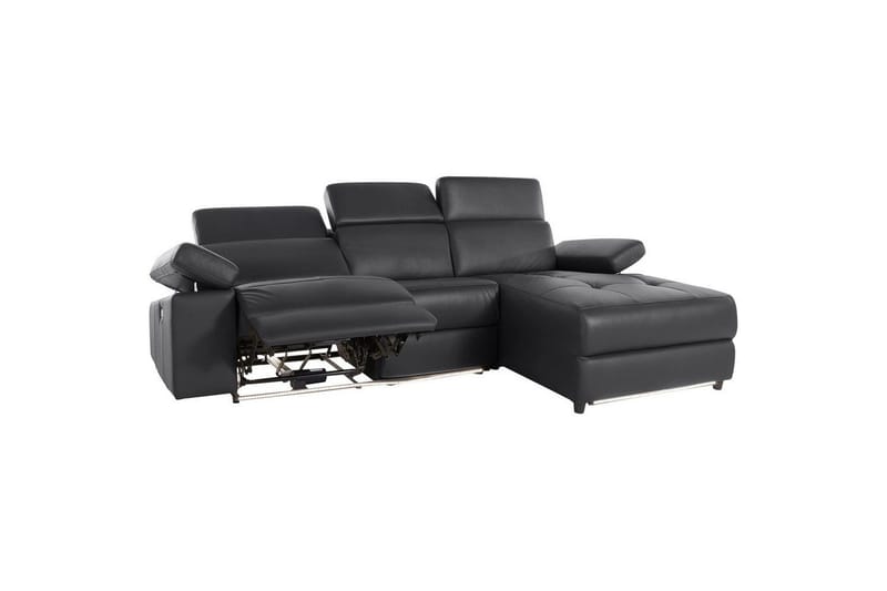 Hjørnesofa 3-seter Rayland Svart, PU, Høyre Elektrisk Recliner - Svart, PU, Høyre Elektrisk Recliner - Møbler - Sofaer - Skinnsofaer