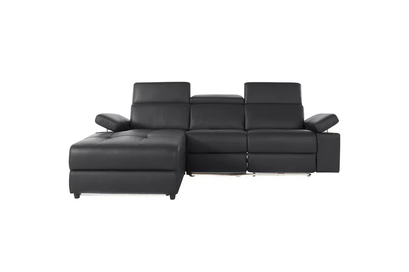 Hjørnesofa 3-seter Rayland Svart, PU, Venstre Elektrisk Recliner - Svart, PU, Venstre Elektrisk Recliner - Møbler - Sofaer - Skinnsofaer