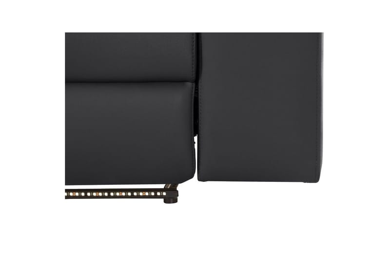 Hjørnesofa 3-seter Rayland Svart, PU, Venstre Manuell Recliner - Svart, PU, Venstre Manuell Recliner - Møbler - Sofaer - Skinnsofaer