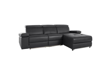 Hjørnesofa 3-seter Rayland Svart, PU, Høyre Elektrisk Recliner