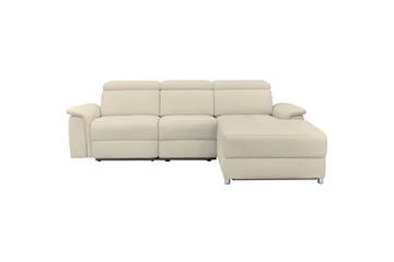 Hjørnesofa 3-seter Pareli Hvit, Sunday Stoff, Høyre Manuell Recliner - Hvit, Sunday Stoff, Høyre Manuell Recliner - Møbler - Sofaer - Reclinersofaer