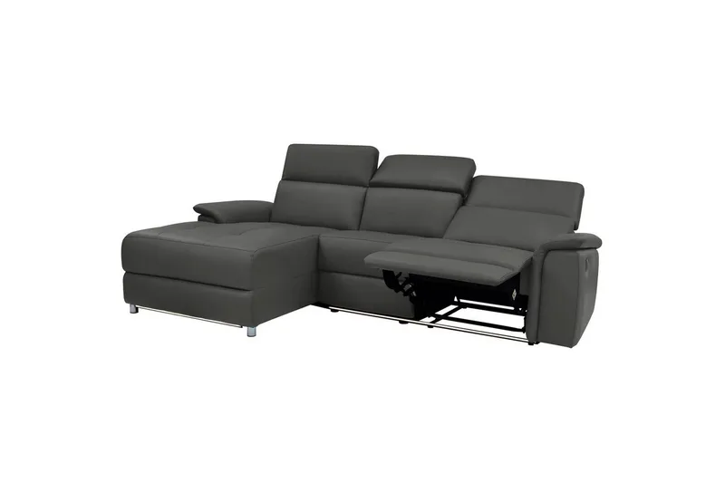 Hjørnesofa 3-seter Pareli Svart, PU, Venstre Elektrisk Recliner - Svart, PU, Venstre Elektrisk Recliner - Møbler - Sofaer - Skinnsofaer