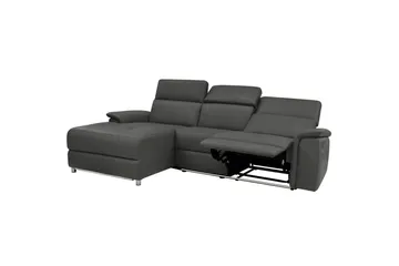 Hjørnesofa 3-seter Pareli Svart, PU, Venstre Elektrisk Recliner - Svart, PU, Venstre Elektrisk Recliner - Møbler - Sofaer - Skinnsofaer