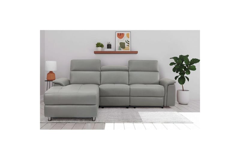 Hjørnesofa 3-seter Pareli Grå, Sunday Stoff, Venstre Manuell Recliner - Grå, Sunday Stoff, Venstre Manuell Recliner - Møbler - Sofaer - Reclinersofaer