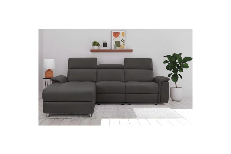 Hjørnesofa 3-seter Pareli Brun, PU, Venstre Elektrisk Recliner - Brun, PU, Venstre Elektrisk Recliner - Møbler - Sofaer - Skinnsofaer