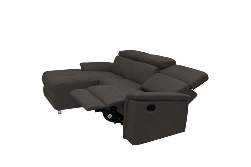 Hjørnesofa 3-seter Pareli Brun, Lær/PU, Venstre Manuell Recliner - Brun, Lær/PU, Venstre Manuell Recliner - Møbler - Sofaer - Skinnsofaer