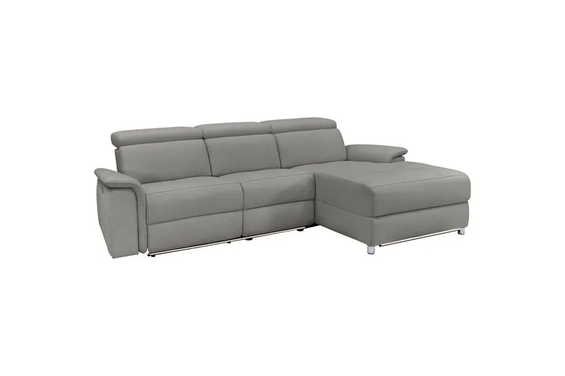 Hjørnesofa 3-seter Pareli Grå, Sunday Stoff, Høyre Elektrisk Recliner - Grå, Sunday Stoff, Høyre Elektrisk Recliner - Møbler - Sofaer - Reclinersofaer