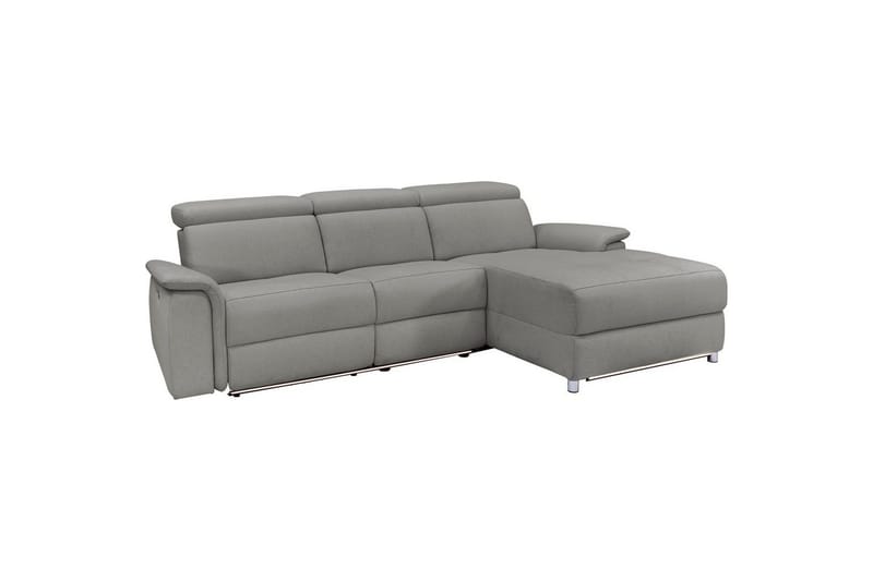 Hjørnesofa 3-seter Pareli Grå, Sunday Stoff, Høyre Elektrisk Recliner - Grå, Sunday Stoff, Høyre Elektrisk Recliner - Møbler - Sofaer - Reclinersofaer