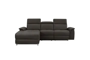 Hjørnesofa 3-seter Pareli Brun, Lær/PU, Venstre Elektrisk Recliner - Brun, Lær/PU, Venstre Elektrisk Recliner - Møbler - Sofaer - Skinnsofaer