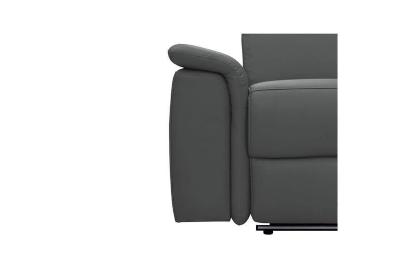 Hjørnesofa 3-seter Pareli Grå, Lær/PU, Høyre Manuell Recliner - Grå, Lær/PU, Høyre Manuell Recliner - Møbler - Sofaer - Skinnsofaer