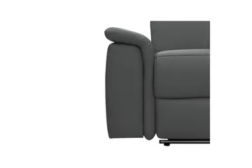 Hjørnesofa 3-seter Pareli Grå, Lær/PU, Høyre Manuell Recliner - Grå, Lær/PU, Høyre Manuell Recliner - Møbler - Sofaer - Skinnsofaer
