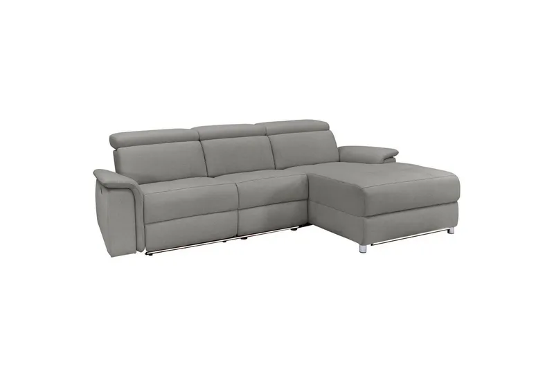 Hjørnesofa 3-seter Pareli Grå, Sunday Stoff, Høyre Manuell Recliner - Grå, Sunday Stoff, Høyre Manuell Recliner - Møbler - Sofaer - Reclinersofaer