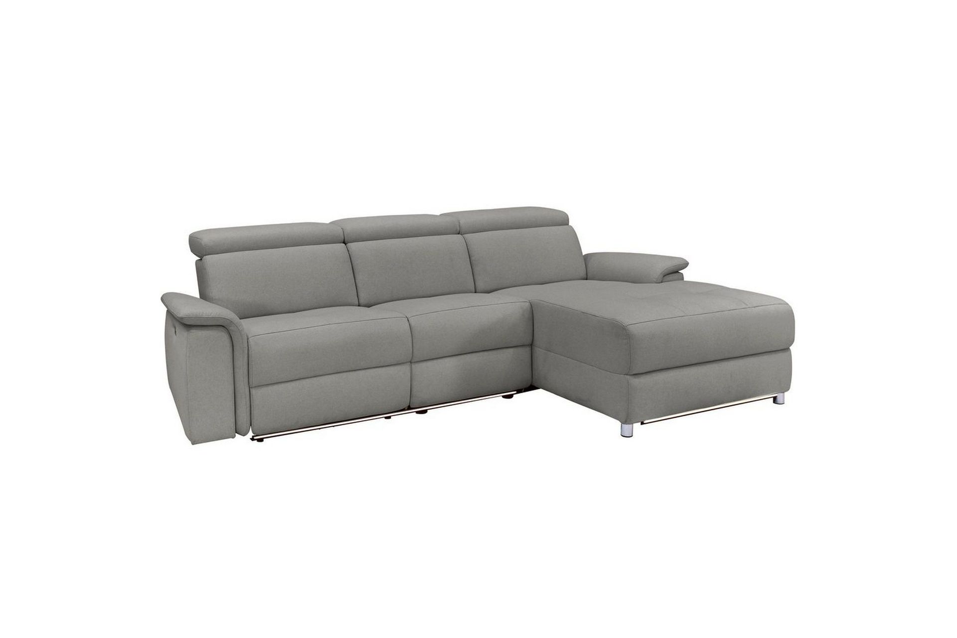 Hjørnesofa 3-seter Pareli Grå, Sunday Stoff, Høyre Manuell Recliner - Grå, Sunday Stoff, Høyre Manuell Recliner