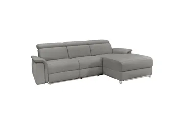 Hjørnesofa 3-seter Pareli Grå, Sunday Stoff, Høyre Manuell Recliner