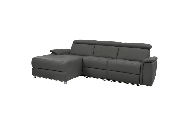 Hjørnesofa 3-seter Pareli Svart, PU, Venstre Elektrisk Recliner - Svart, PU, Venstre Elektrisk Recliner - Møbler - Sofaer - Skinnsofaer