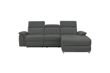 Hjørnesofa 3-seter Pareli Grå, PU, Høyre Manuell Recliner - Grå, PU, Høyre Manuell Recliner - Møbler - Sofaer - Skinnsofaer