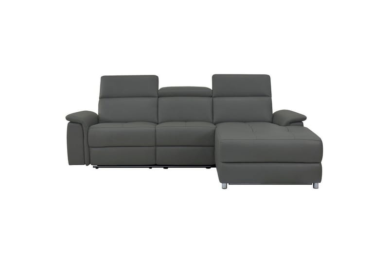 Hjørnesofa 3-seter Pareli Grå, PU, Høyre Manuell Recliner - Grå, PU, Høyre Manuell Recliner - Møbler - Sofaer - Skinnsofaer