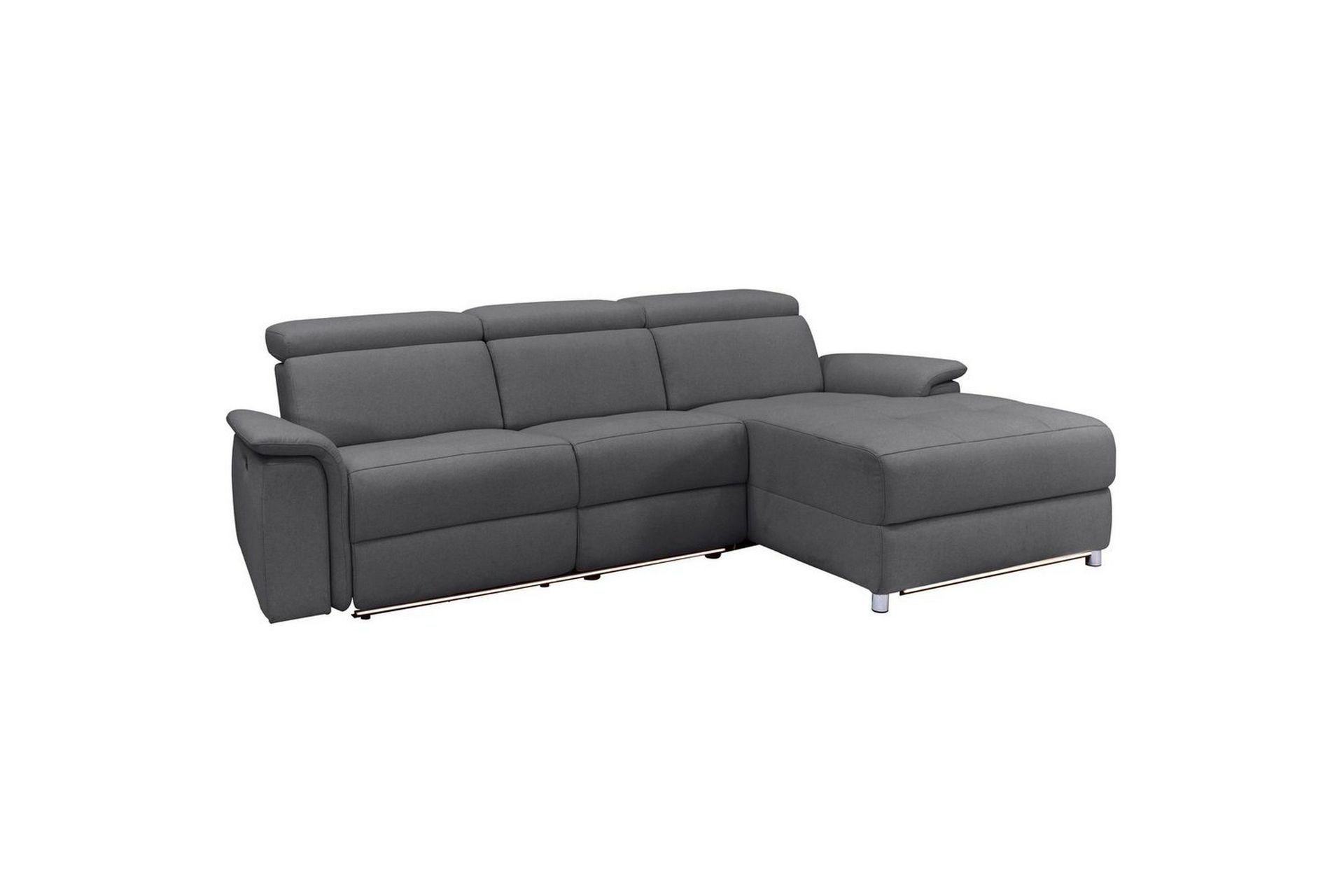 Hjørnesofa 3-seter Pareli Antrasitt, Sunday Stoff, Høyre Elektrisk Recliner - Antrasitt, Sunday Stoff, Høyre Elektrisk Recliner