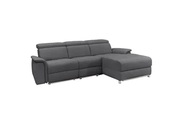 Hjørnesofa 3-seter Pareli Antrasitt, Sunday Stoff, Høyre Elektrisk Recliner