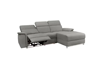 Hjørnesofa 3-seter Pareli Grå, Sunday Stoff, Høyre Manuell Recliner - Grå, Sunday Stoff, Høyre Manuell Recliner - Møbler - Sofaer - Reclinersofaer