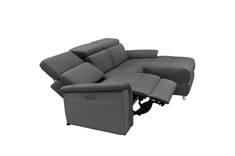 Hjørnesofa 3-seter Pareli Antrasitt, Sunday Stoff, Høyre Manuell Recliner - Antrasitt, Sunday Stoff, Høyre Manuell Recliner - Møbler - Sofaer - Reclinersofaer