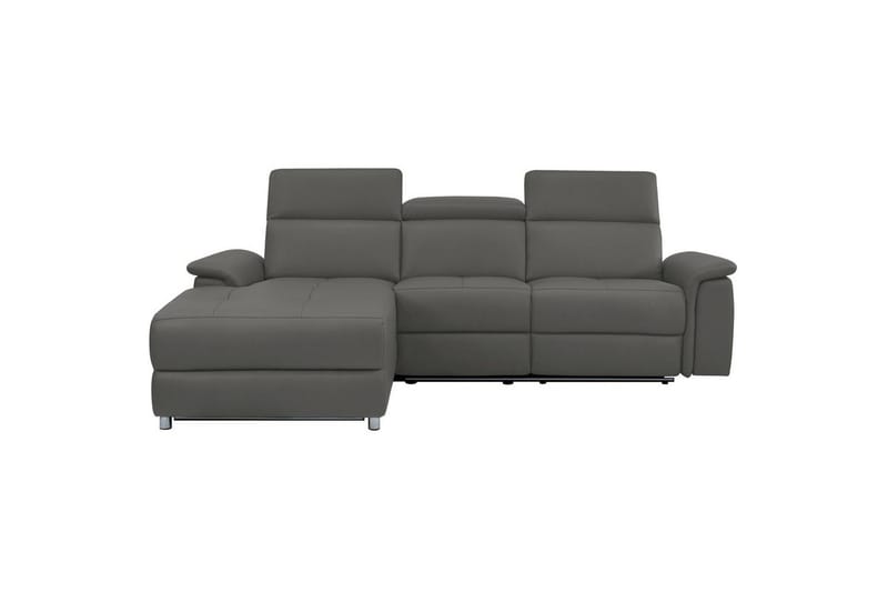 Hjørnesofa 3-seter Pareli Grå, Lær/PU, Venstre Manuell Recliner - Grå, Lær/PU, Venstre Manuell Recliner - Møbler - Sofaer - Skinnsofaer
