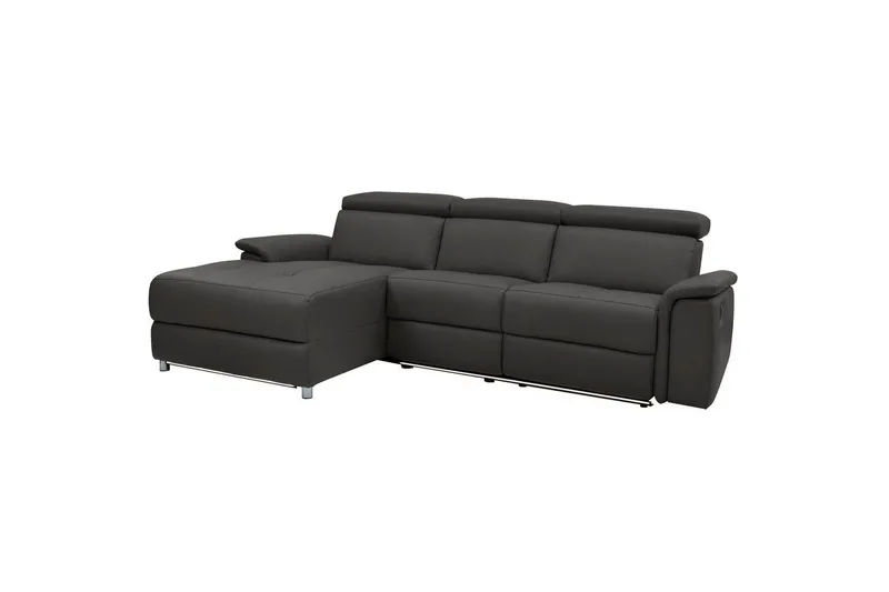 Hjørnesofa 3-seter Pareli Brun, PU, Venstre Elektrisk Recliner - Brun, PU, Venstre Elektrisk Recliner - Møbler - Sofaer - Skinnsofaer