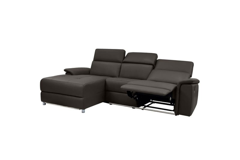 Hjørnesofa 3-seter Pareli Brun, Lær/PU, Venstre Elektrisk Recliner - Brun, Lær/PU, Venstre Elektrisk Recliner - Møbler - Sofaer - Skinnsofaer