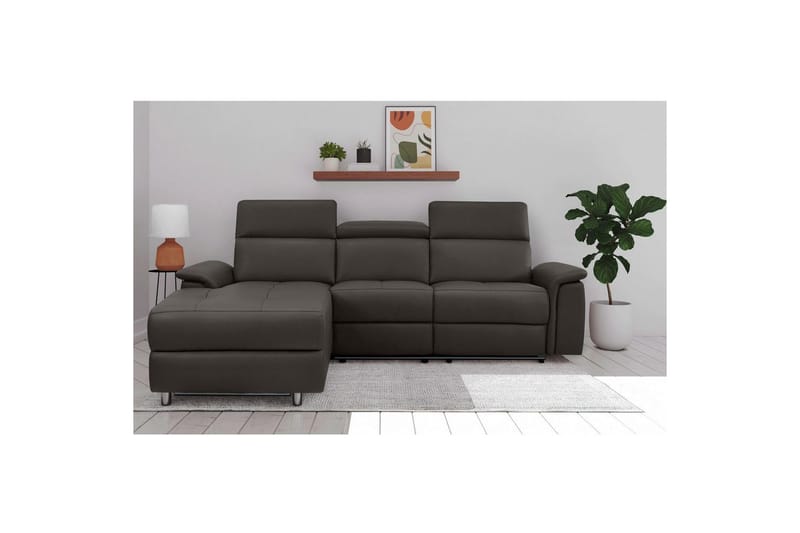 Hjørnesofa 3-seter Pareli Brun, Lær/PU, Venstre Elektrisk Recliner - Brun, Lær/PU, Venstre Elektrisk Recliner - Møbler - Sofaer - Skinnsofaer