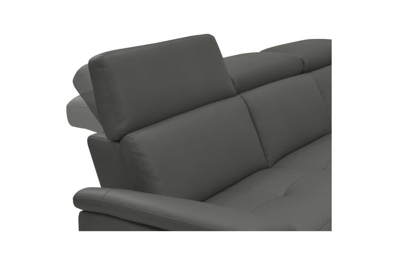 Hjørnesofa 3-seter Pareli Grå, Lær/PU, Høyre Manuell Recliner - Grå, Lær/PU, Høyre Manuell Recliner - Møbler - Sofaer - Skinnsofaer