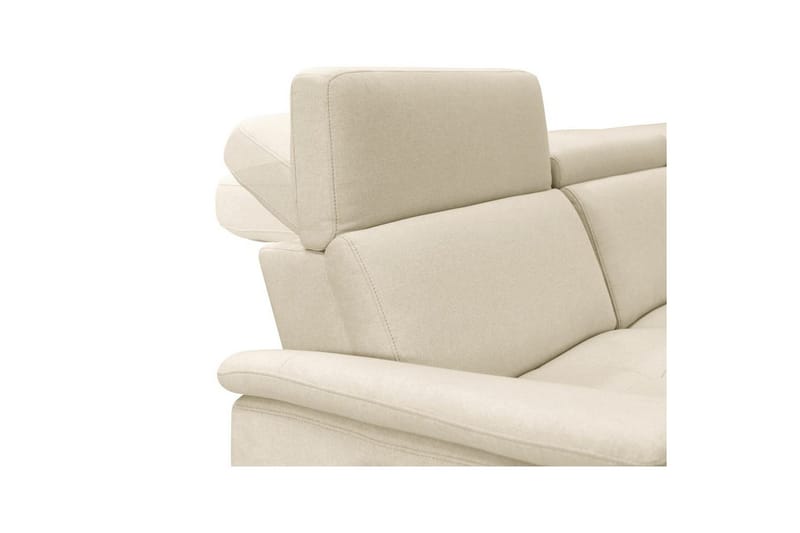 Hjørnesofa 3-seter Pareli Hvit, Sandfarget stoff, Høyre Elektrisk Recliner - Hvit, Sandfarget stoff, Høyre Elektrisk Recliner - Møbler - Sofaer - Reclinersofaer