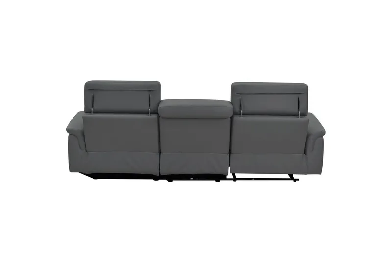 Hjørnesofa 3-seter Pareli Grå, Lær/PU, Høyre Elektrisk Recliner - Grå, Lær/PU, Høyre Elektrisk Recliner - Møbler - Sofaer - Skinnsofaer