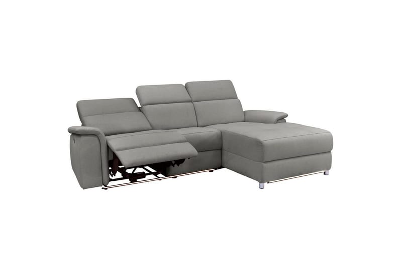 Hjørnesofa 3-seter Pareli Grå, Sunday Stoff, Høyre Manuell Recliner - Grå, Sunday Stoff, Høyre Manuell Recliner - Møbler - Sofaer - Reclinersofaer