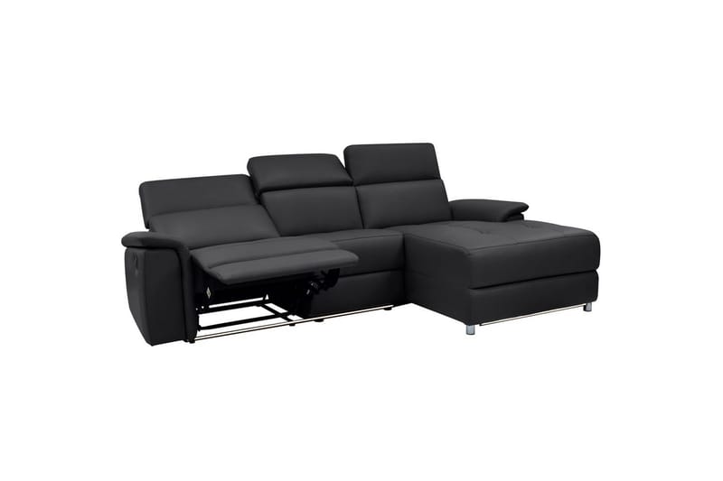 Hjørnesofa 3-seter Pareli Svart, Lær/PU, Høyre Elektrisk Recliner - Svart, Lær/PU, Høyre Elektrisk Recliner - Møbler - Sofaer - Reclinersofaer