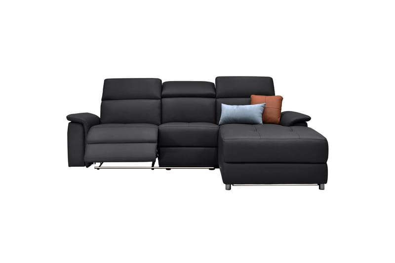 Hjørnesofa 3-seter Pareli Svart, Lær/PU, Høyre Elektrisk Recliner - Svart, Lær/PU, Høyre Elektrisk Recliner - Møbler - Sofaer - Reclinersofaer