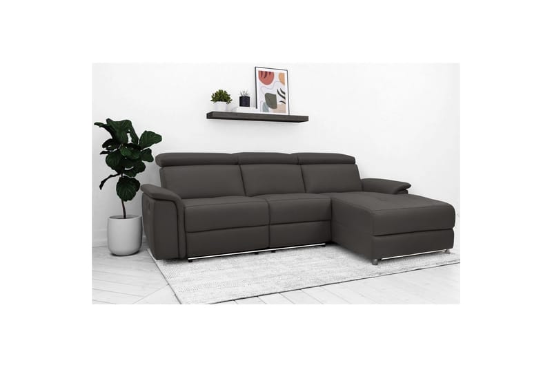 Hjørnesofa 3-seter Pareli Brun, PU, Høyre Elektrisk Recliner - Brun, PU, Høyre Elektrisk Recliner - Møbler - Sofaer - Reclinersofaer