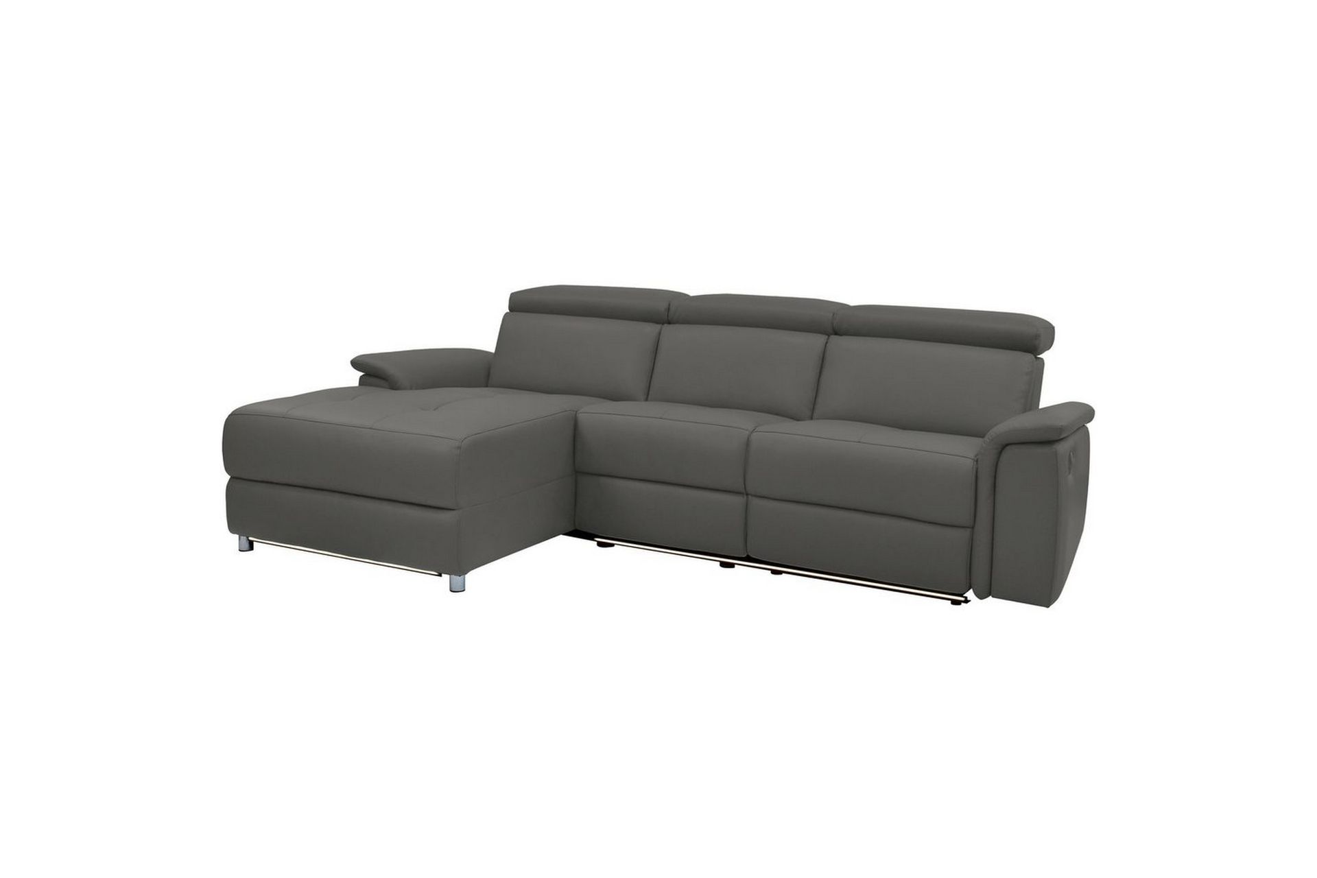 Hjørnesofa 3-seter Pareli Grå, Lær/PU, Venstre Manuell Recliner - Grå, Lær/PU, Venstre Manuell Recliner - Møbler - Sofaer - Reclinersofaer