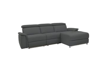 Hjørnesofa 3-seter Pareli Grå, PU, Høyre Manuell Recliner