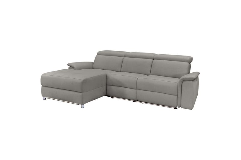 Hjørnesofa 3-seter Pareli Grå, Sunday Stoff, Venstre Manuell Recliner - Grå, Sunday Stoff, Venstre Manuell Recliner - Møbler - Sofaer - Reclinersofaer