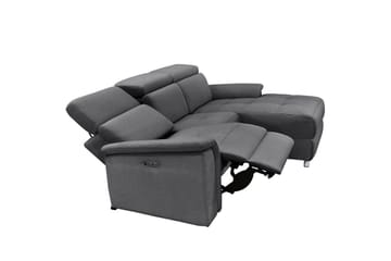 Hjørnesofa 3-seter Pareli Antrasitt, Sunday Stoff, Høyre Elektrisk Recliner - Antrasitt, Sunday Stoff, Høyre Elektrisk Recliner - Møbler - Sofaer - Reclinersofaer