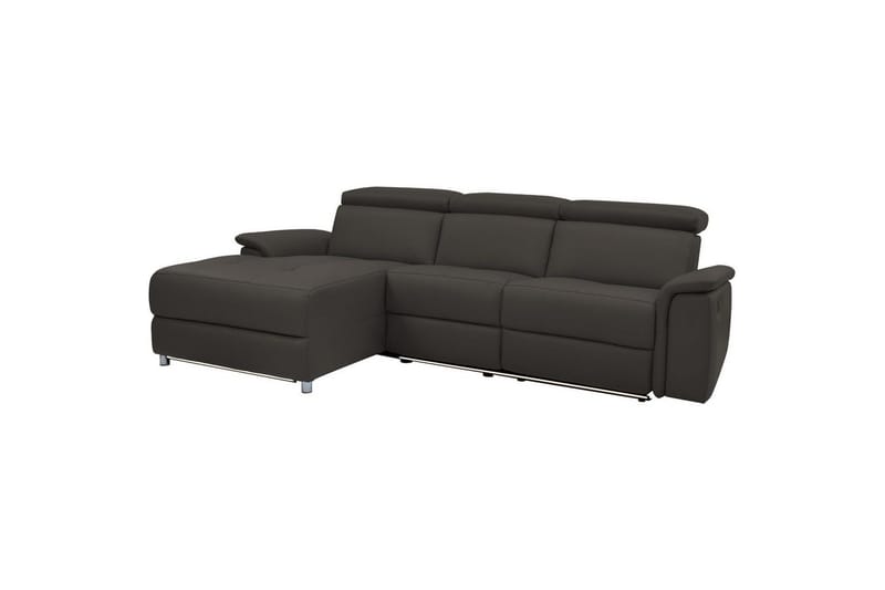 Hjørnesofa 3-seter Pareli Brun, Lær/PU, Venstre Manuell Recliner, Brun, Lær/PU, Venstre Manuell Recliner