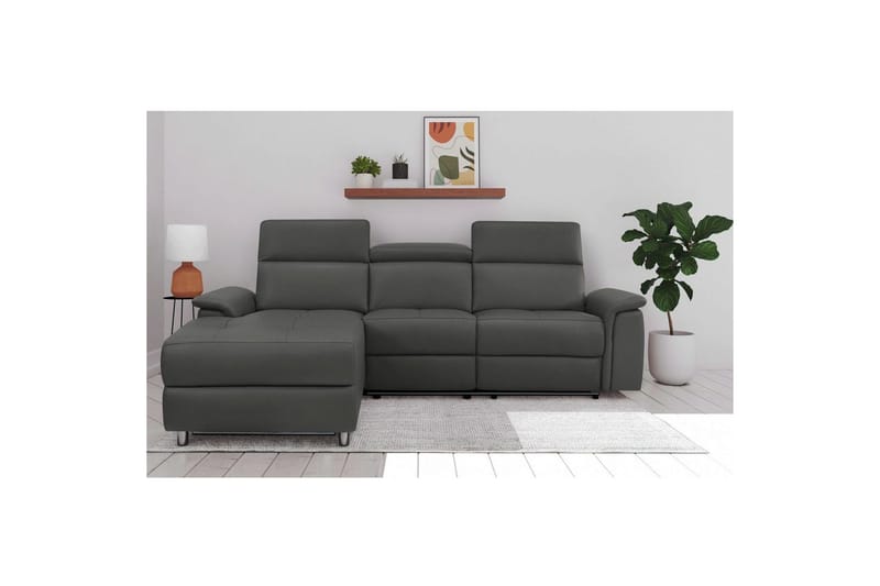 Hjørnesofa 3-seter Pareli Svart, PU, Venstre Elektrisk Recliner - Svart, PU, Venstre Elektrisk Recliner - Møbler - Sofaer - Skinnsofaer