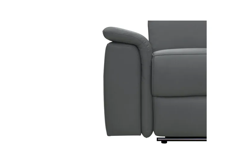 Hjørnesofa 3-seter Pareli Grå, Lær/PU, Høyre Elektrisk Recliner - Grå, Lær/PU, Høyre Elektrisk Recliner - Møbler - Sofaer - Skinnsofaer