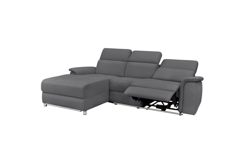 Hjørnesofa 3-seter Pareli Grå, Sandfarget stoff, Venstre Elektrisk Recliner - Grå, Sandfarget stoff, Venstre Elektrisk Recliner - Møbler - Sofaer - Reclinersofaer