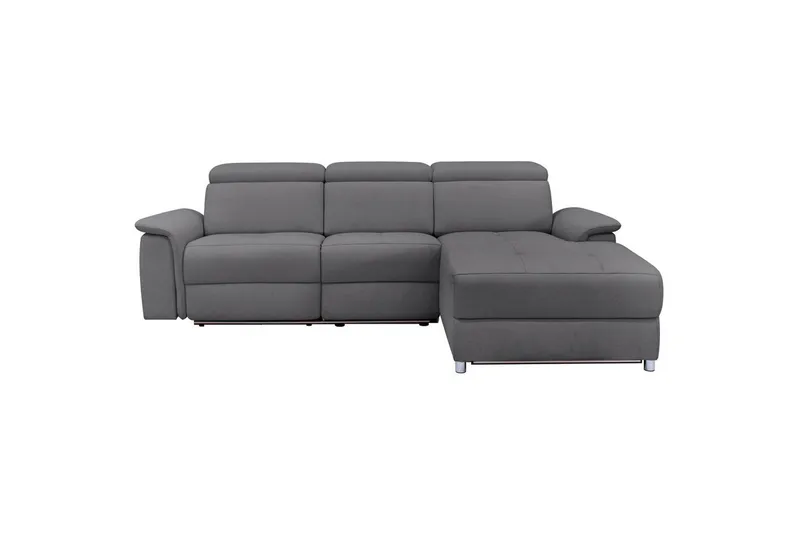 Hjørnesofa 3-seter Pareli Antrasitt, Sunday Stoff, Høyre Elektrisk Recliner - Antrasitt, Sunday Stoff, Høyre Elektrisk Recliner - Møbler - Sofaer - Reclinersofaer