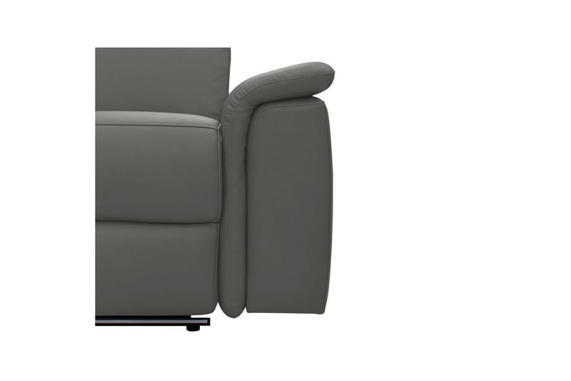 Hjørnesofa 3-seter Pareli Grå, Lær/PU, Venstre Manuell Recliner - Grå, Lær/PU, Venstre Manuell Recliner - Møbler - Sofaer - Skinnsofaer
