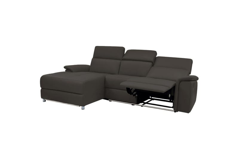 Hjørnesofa 3-seter Pareli Brun, Lær/PU, Venstre Manuell Recliner - Brun, Lær/PU, Venstre Manuell Recliner - Møbler - Sofaer - Skinnsofaer