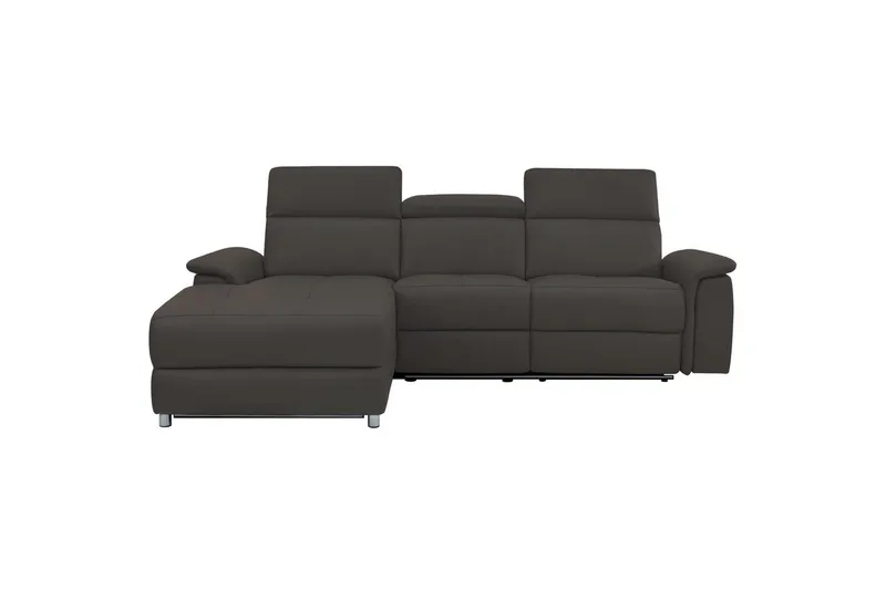 Hjørnesofa 3-seter Pareli Brun, Lær/PU, Venstre Manuell Recliner - Brun, Lær/PU, Venstre Manuell Recliner - Møbler - Sofaer - Skinnsofaer